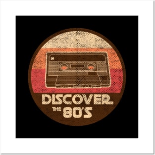 DISCOVER THE 80'S retro vintage cassette tape mashup Posters and Art